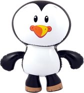 Opblaasbare dieren - Pinguin - wit/zwart - 56 cm - pvc kunststof - decoratie zuidpool/kerst