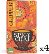Clipper Spice - Spicy Chai 4 x 20 - (4 pakjes van 20 theezakjes, totaal 80 theezakjes)