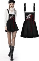 Dark in Love - Blood devil strap pleated Korte jurk - XL - Zwart
