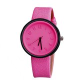 Candy Color Horloge Roze | Siliconen / Kunstleer | Ø 38 mm | Fashion Favorite