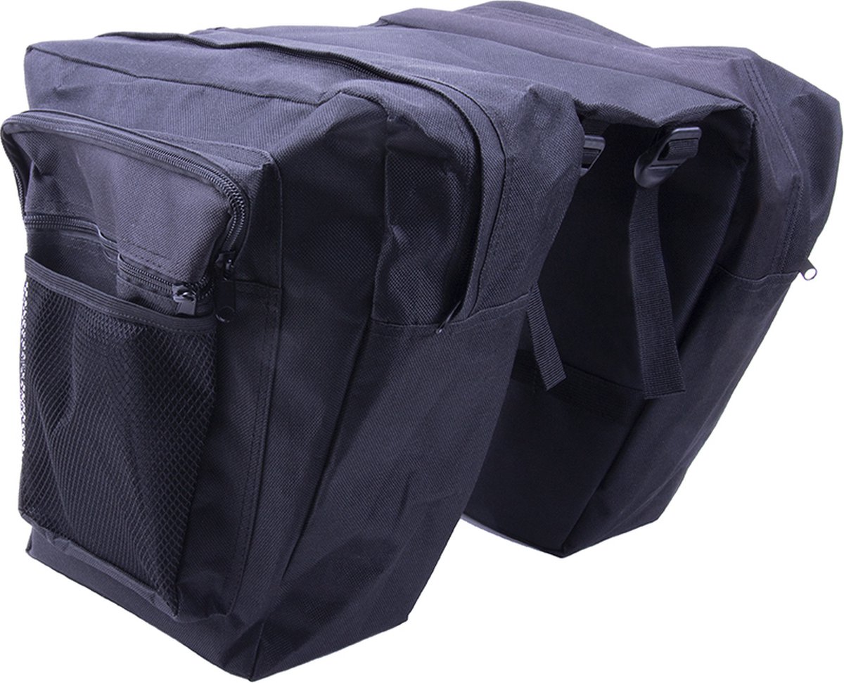 Forever - dubbele fietstas voor de bagagedrager - zwart