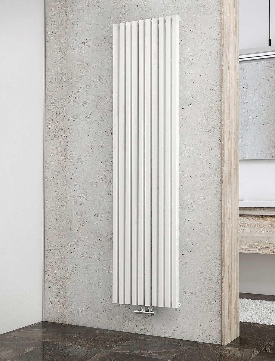 Schulte designradiator LYON 60 x 180 cm, voor veel vermogen, 1423 Watt, alpine-wit, EP039020 04, passende handdoekhouder optioneel bestelbaar
