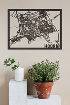 Houten Stadskaart Hoorn Zwart Mdf 50x70cm Wanddecoratie Voor Aan De Muur City Shapes