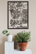Houten Stadskaart Zutphen Zwart Mdf 30x40cm Wanddecoratie Voor Aan De Muur City Shapes