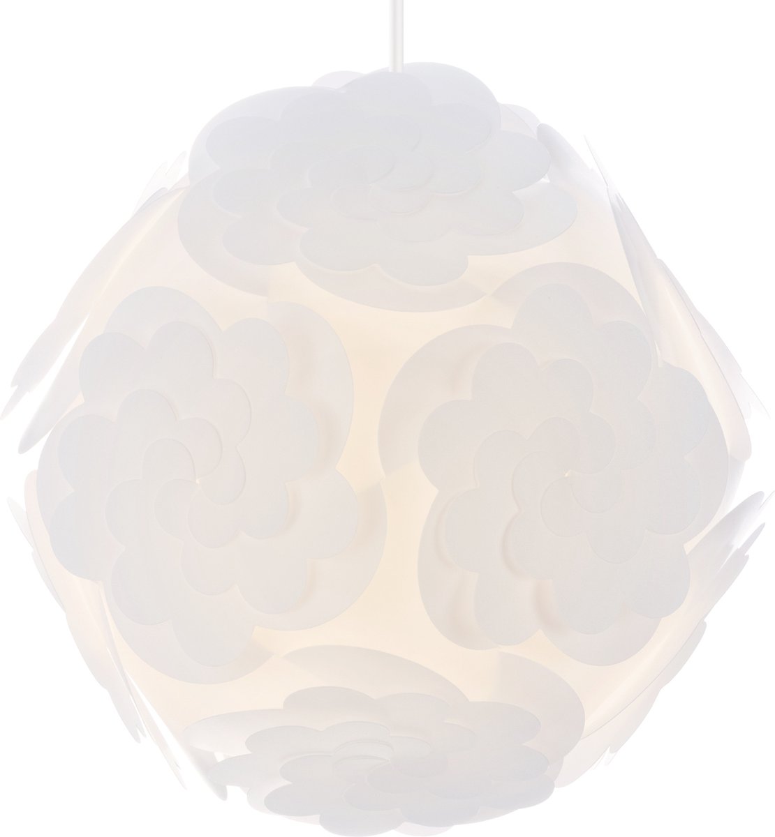 kwmobile puzzel lampenkap bloesem design - 26 cm diameter DHZ plafondlamp lampenkap - Voor hanglampen plafonds - Maat M, wit