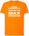 Oranje, Wit, Heren T-shirt-Large