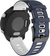 Siliconen bandje - geschikt voor Huawei Watch GT 2 42 mm / GT 3 42 mm / GT 3 Active 42 mm / GT 3 Pro 43 mm / GT 3 Elegant - donkerblauw-wit