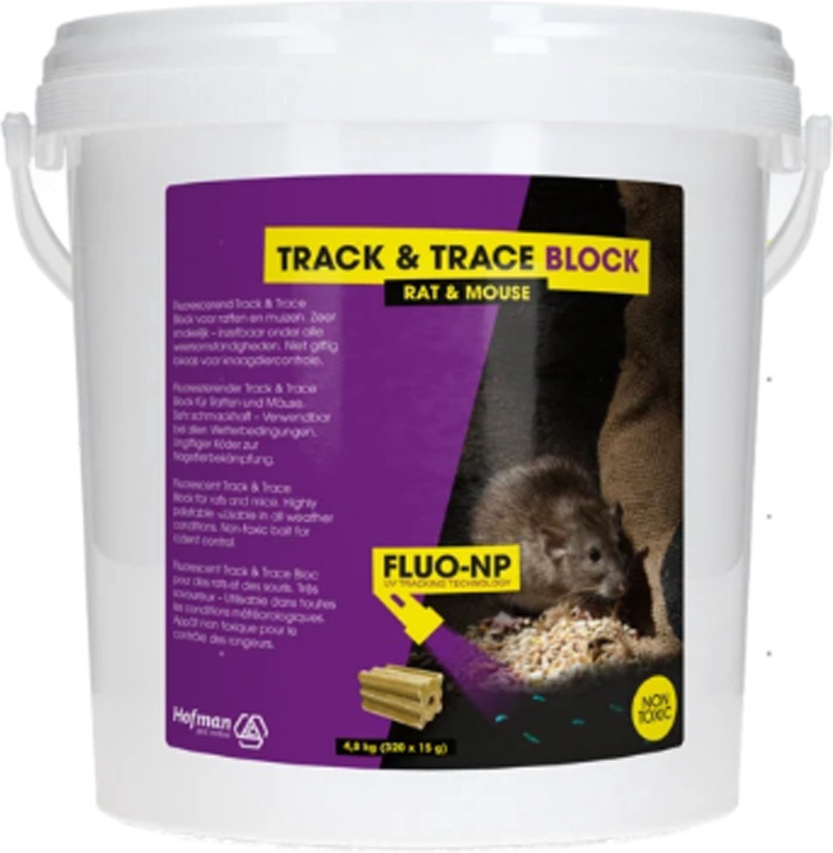 Hofman Animal Care Track & Trace Block Fluo-NP 4.8KG (320 blokken - 15gr.)