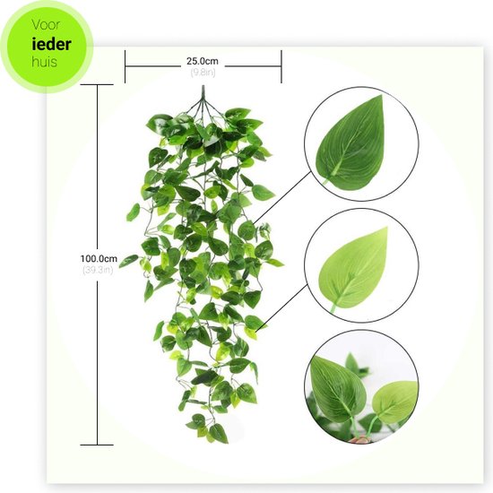 Hedera Kunst Hangplant - 4 Stuks - 110 cm - Nep Planten - Klimop Slinger - Voor Binnen en Buiten