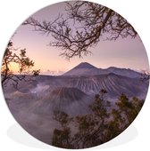 WallCircle - Wandcirkel ⌀ 60 - Vulkaan - Indonesië - Java - Ronde schilderijen woonkamer - Wandbord rond - Muurdecoratie cirkel - Kamer decoratie binnen - Wanddecoratie muurcirkel - Woonaccessoires