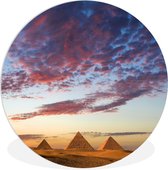 WallCircle - Wandcirkel ⌀ 60 - Drie piramides bij Caïro - Egypte - Ronde schilderijen woonkamer - Wandbord rond - Muurdecoratie cirkel - Kamer decoratie binnen - Wanddecoratie muurcirkel - Woonaccessoires