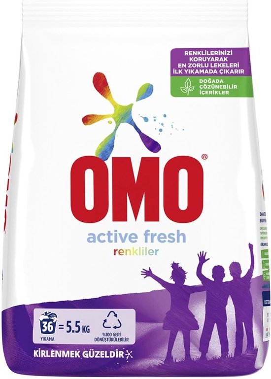 Omo waspoeder | wasmiddel active fresh color | kleur 5.5kg