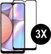 Screenprotector geschikt voor Samsung Galaxy A10s - Beschermglas - Screen protector geschikt voor A10s - glasplaatje - full cover - 3 stuks