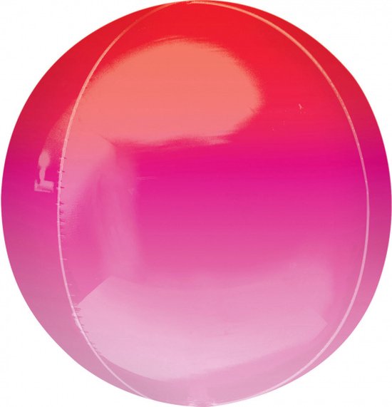 folieballon Orbz 40 cm roze/rood