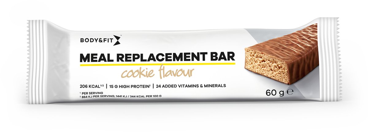 Goedkoopste Body & Fit Meal Replacement Bar - Maaltijdreep Cookie - Maaltijdvervanger - Proteine Repen - 1 box (12 eiwitrepen