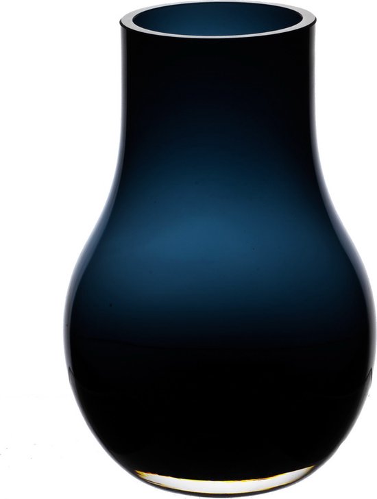 Vase élégant moderne en verre de qualité bleu profond, DAVOS10