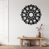 Wanddecoratie | Mandala | Metal - Wall Art | Muurdecoratie | Woonkamer |Zwart| 71x71cm