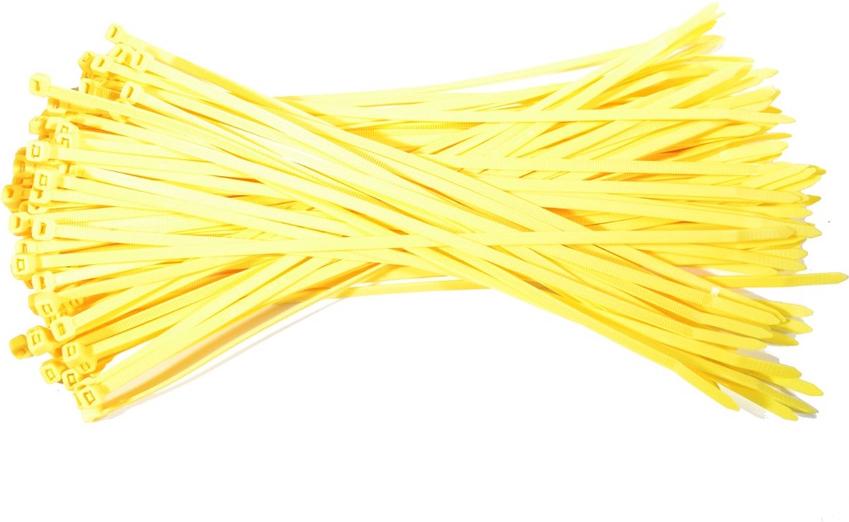 Kabelbinders 3,6 x 140 mm - geel - zak 100 stuks - Tiewraps - Binders