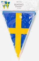 PE vlaggenlijn slinger Zweden - Sverige, lengte 10 meter