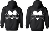 Ensemble sweat à capuche noir avec imprimé-Friendship-Besties avec coeur-Taille M
