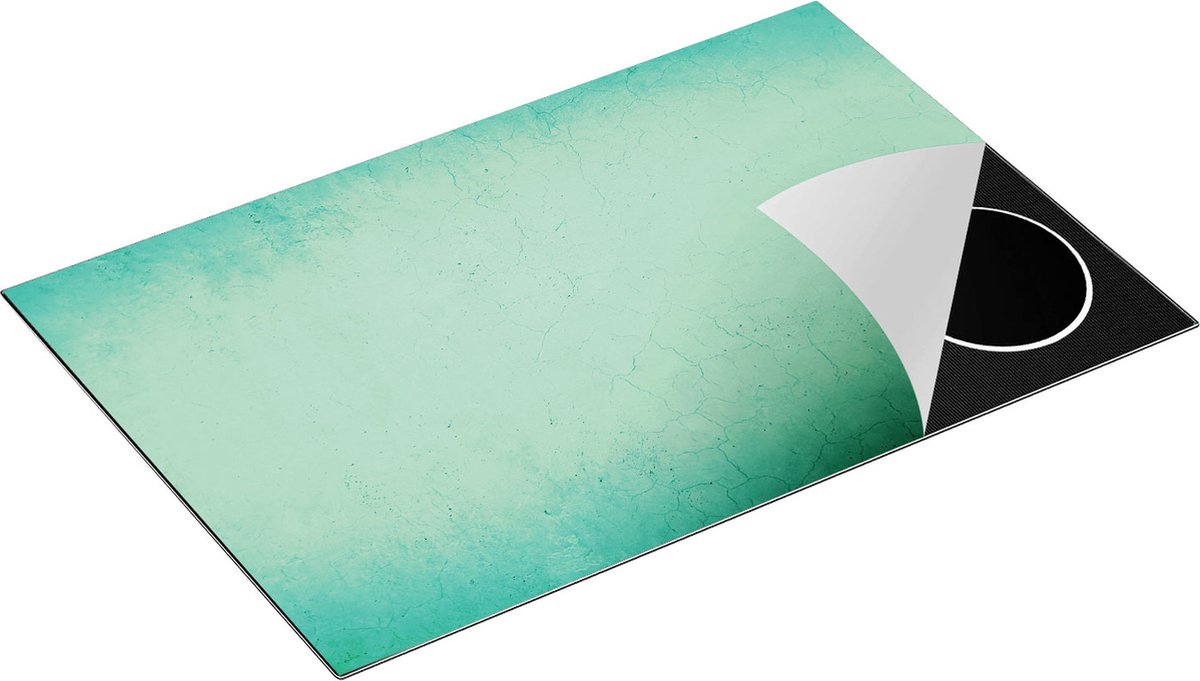 Chefcare Inductie Beschermer Lichtgroene Stenen Muur - 80,2x52,2 cm - Afdekplaat Inductie - Kookplaat Beschermer - Inductie Mat