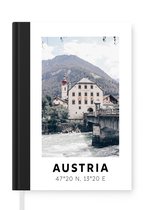Notitieboek - Schrijfboek - Oostenrijk - Water - Alpen - Herberg - Notitieboekje klein - A5 formaat - Schrijfblok