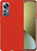 Hoesje Geschikt voor Xiaomi 12 Hoesje Siliconen Case - Hoes Geschikt voor Xiaomi 12 Hoes Siliconen - Rood