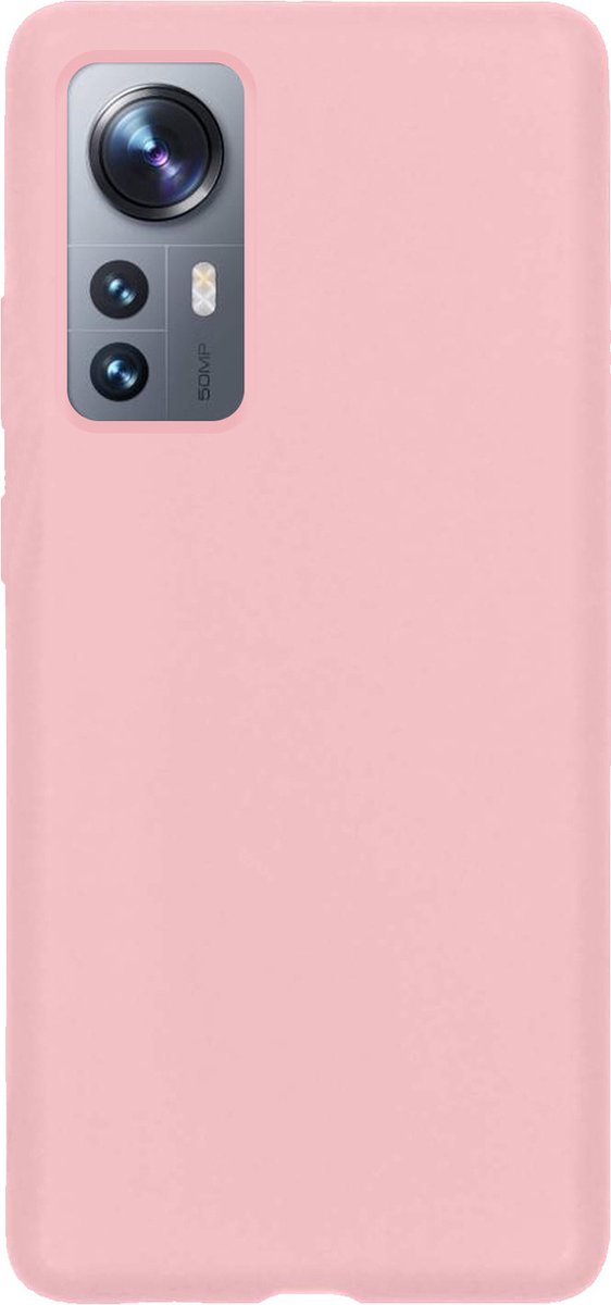 Hoes - Geschikt voor Xiaomi 12X - Sterk & Shockproof - Hoesje Cover - Siliconen Case - Lichtroze