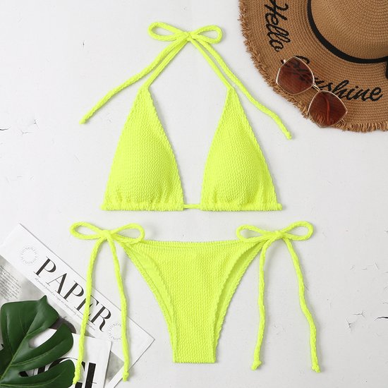 Bikini 2 delig - Geel Wavy - Bikini Set - Zomer 2022 - Maat S