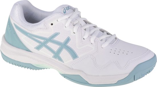 Women's White And Blue Asics Gel-dedicate 7 Clay 1042a168 103 Shoes