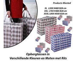 6-Stuks XXXL Opbergtassen in Verschillende Kleuren met Rits