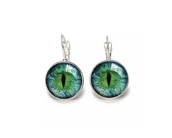 GoedeDoelen.Shop | Oorbellen Cat's Eye | Verzilverde Oorbellen | Katten Oorbellen | Kattenoog | Cat's Eye |  Kattenliefde | Wellness-House