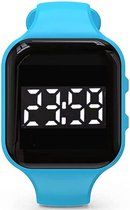 Herinnerings/alarm horloge medicatie of plaswekker- vierkant blauw - 15 tril-alarmen- usb oplaadbaar