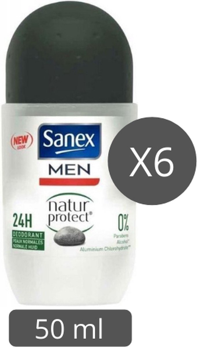 Sanex Men Roll-on Natur Protect Normale Huid Deodorant - 6 x 50 ml