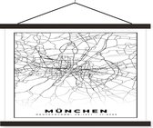 Porte-affiche avec affiche - Affiche scolaire - Munich - Carte - Carte - Plan de la ville - 60x40 cm - Lattes noires