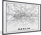 Fotolijst incl. Poster - Berlin - Plattegrond - Kaart - Stadskaart - 120x80 cm - Posterlijst