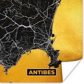 Poster Frankrijk – Plattegrond – Kaart – Antibes – Stadskaart - 50x50 cm