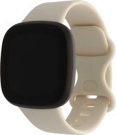 Bandje Voor Fitbit Versa 3 / Sense Sport Band - Abrikoos (Wit) - Maat: SM - Horlogebandje, Armband