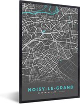 Cadre photo avec affiche - Carte - Plan de la ville - Noisy-le-Grand - Carte - France - 40x60 cm - Cadre pour affiche