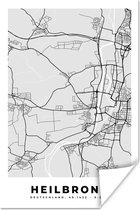 Affiche Carte - Allemagne - Heilbronn - Carte - Plan de la ville - 60x90 cm