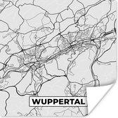 Poster Kaart - Wuppertal- Plattegrond - Duitsland - Stadskaart - 75x75 cm