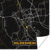 Poster Hildesheim - Goud - Stadskaart - Kaart - Plattegrond - Duitsland - 75x75 cm