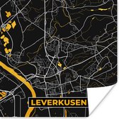 Poster Leverkusen - Goud - Stadskaart - Plattegrond - Duitsland - Kaart - 50x50 cm