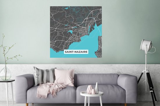 Affiche Plan de ville – France – Carte – Saint-Nazaire – Carte - 75x75 cm