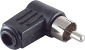 Tulp (m) audio/video connector - haaks - plastic / zwart