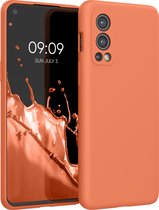 kwmobile telefoonhoesje geschikt voor OnePlus Nord 2 5G - Hoesje met siliconen coating - Smartphone case in zomers oranje