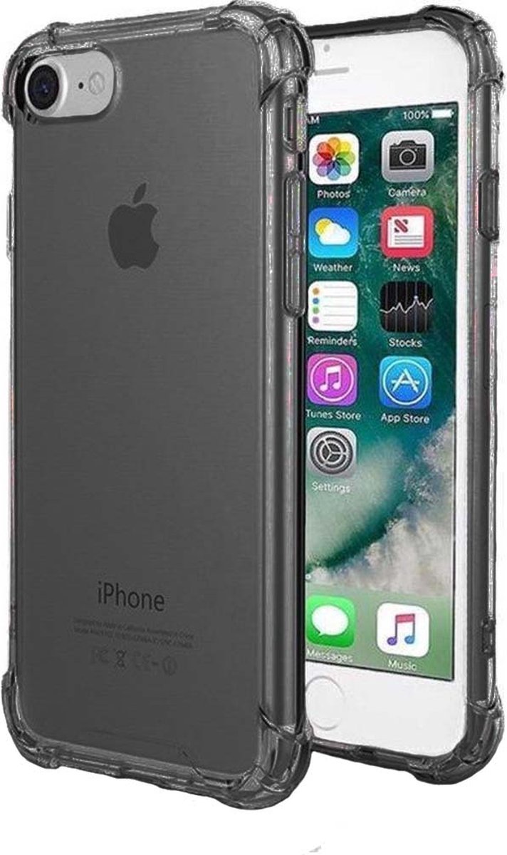 Smartphonica iPhone 6/6s transparant siliconen hoesje - Zwart geschikt voor iPhone 6/6s
