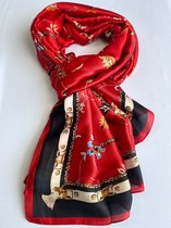 Dames sjaal zomer / sjiek met bloemetjes en kleuren / 30% zijde met 70% viscose