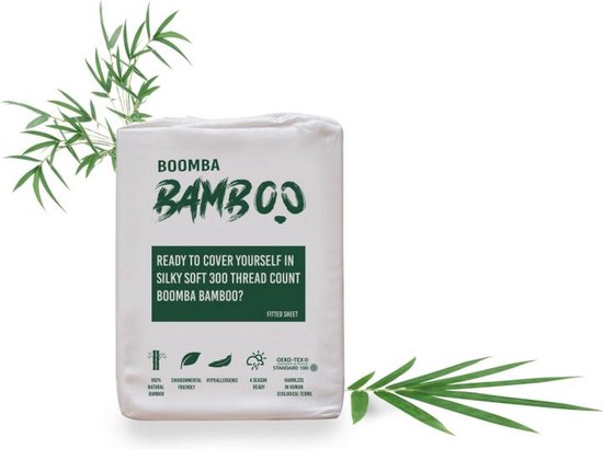 Boomba Bamboo - 100% Biologisch bamboe hoeslaken wit 2 persoons 180x200 - wit - 100% biologisch bamboe -