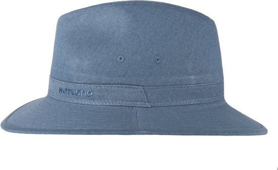 Hatland - UV-Fedora hoed voor volwassenen - Ashfield - Blauw - maat 59CM